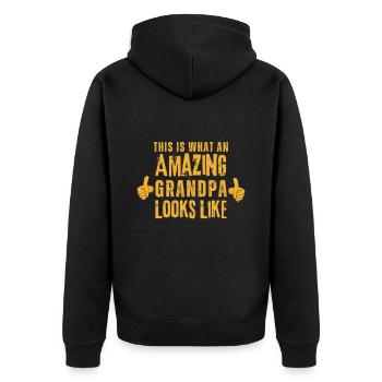This is What an Amazing Grandpa Looks Like - Veste à capuche bio Premium Unisexe - noir - Dos - Nico (187cm)