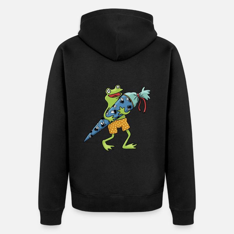 Cône de l’école de grenouilles - Veste à capuche bio Premium Unisexe - noir