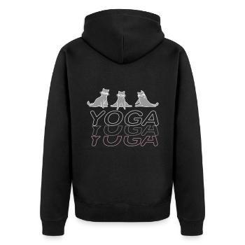 Chats de yoga - Veste à capuche bio Premium Unisexe - noir - Dos - Nico (187cm)