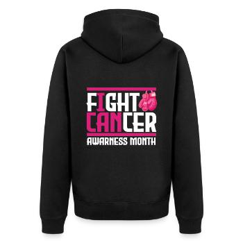 Fight Cancer. awareness month. - Unisex Premium Organic Zip Hoodie - black - Back - Nico (187cm)