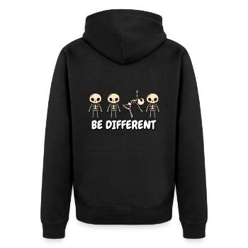 Be different LGBT gay pride Month - Unisex Premium Bio Zip Hoodie - Schwarz - Hinten - Nico (187cm)