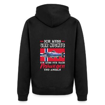 Norvège Pêche Dire Drôle Design - Veste à capuche bio Premium Unisexe - noir - Dos - Nico (187cm)