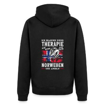 Norvège Pêche Dire Drôle Design - Veste à capuche bio Premium Unisexe - noir - Dos - Nico (187cm)