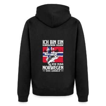 Norvège Pêche Dire Drôle Design - Veste à capuche bio Premium Unisexe - noir - Dos - Nico (187cm)