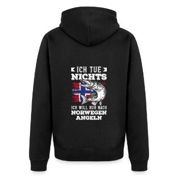 Norvège Pêche Dire Drôle Design - Veste à capuche bio Premium Unisexe - noir - Dos - Nico (187cm)