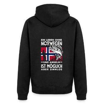 Norvège Pêche Dire Drôle Design - Veste à capuche bio Premium Unisexe - noir - Dos - Nico (187cm)