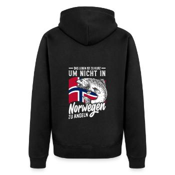 Norvège Pêche Dire Drôle Design - Veste à capuche bio Premium Unisexe - noir - Dos - Nico (187cm)