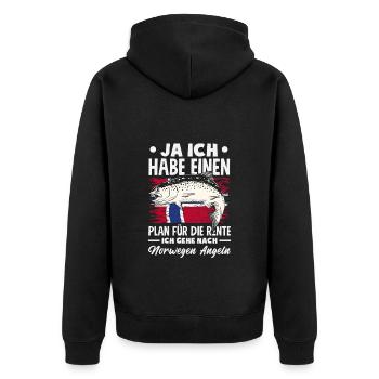 Norvège Pêche Dire Drôle Design - Veste à capuche bio Premium Unisexe - noir - Dos - Nico (187cm)