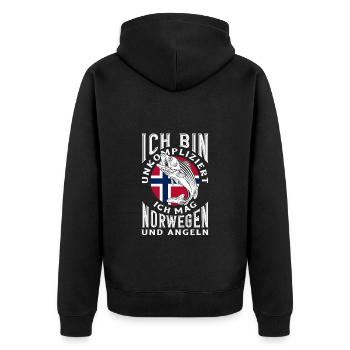 Norvège Pêche Dire Drôle Design - Veste à capuche bio Premium Unisexe - noir - Dos - Nico (187cm)
