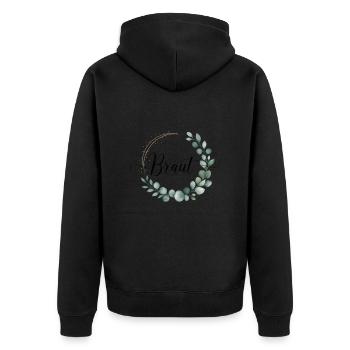 Couronne de fleurs de mariée Eucalyptus Enterrement de vie de garçon Mariage - Veste à capuche bio Premium Unisexe - noir - Dos - Nico (187cm)