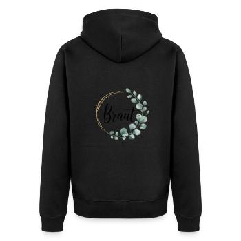 Couronne de fleurs de mariée Eucalyptus Enterrement de vie de garçon Mariage - Veste à capuche bio Premium Unisexe - noir - Dos - Nico (187cm)