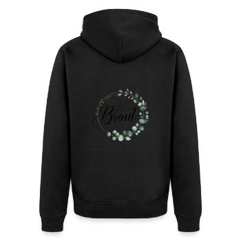 Couronne de fleurs de mariée Eucalyptus Enterrement de vie de garçon Mariage - Veste à capuche bio Premium Unisexe - noir - Dos - Nico (187cm)