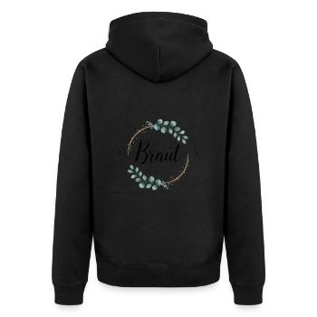 Couronne de fleurs de mariée Eucalyptus Enterrement de vie de garçon Mariage - Veste à capuche bio Premium Unisexe - noir - Dos - Nico (187cm)