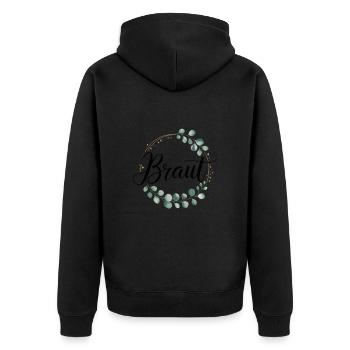 Couronne de fleurs de mariée Eucalyptus Enterrement de vie de garçon Mariage - Veste à capuche bio Premium Unisexe - noir - Dos - Nico (187cm)