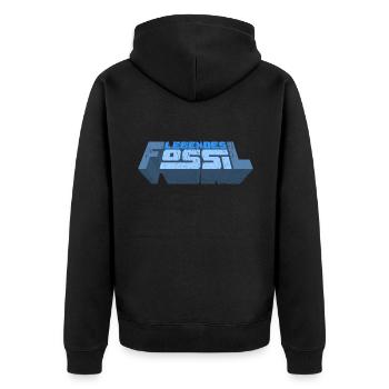 Lebendes Fossil (Nr. 1 - Ossi - Edtion) - Unisex Premium Bio Zip Hoodie - Schwarz - Hinten - Nico (187cm)