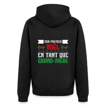 Premier noël en tant que Grand-Mère - Veste à capuche bio Premium Unisexe - noir - Dos - Nico (187cm)