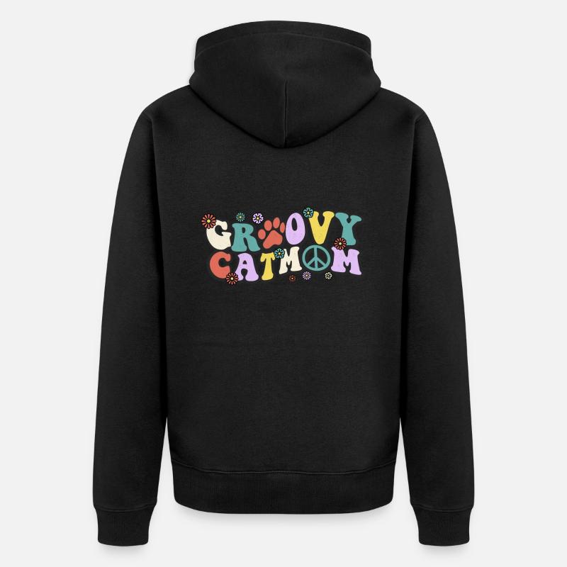 Groovy Cat Mama - Veste à capuche bio Premium Unisexe - noir