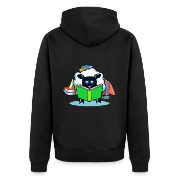 Les brebis aiment lire ? - Veste à capuche bio Premium Unisexe - noir - Dos - Nico (187cm)