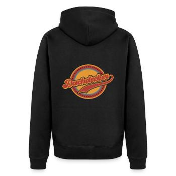 Dachdecker Dachdecken Handwerker Beruf Vintage - Unisex Premium Bio Zip Hoodie - Schwarz - Hinten - Nico (187cm)