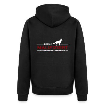Belgian Malinois Malifiziert IGP Hundesport Hunde - Unisex Premium Bio Zip Hoodie - Schwarz - Hinten - Nico (187cm)
