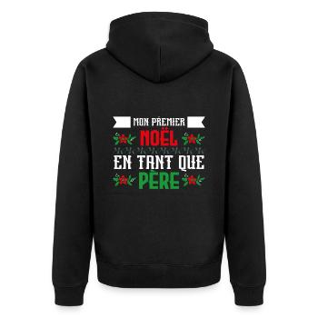 mon premier noël en tant que Père - Veste à capuche bio Premium Unisexe - noir - Dos - Nico (187cm)