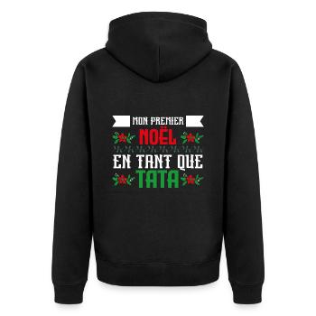 Le premier Noël en tant que tata - Veste à capuche bio Premium Unisexe - noir - Dos - Nico (187cm)