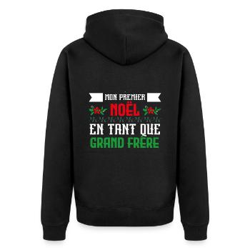 Le premier Noël en tant que grand frère - Veste à capuche bio Premium Unisexe - noir - Dos - Nico (187cm)