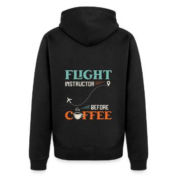 Instructeur de vol avant l’amateur de café de l’aviation - Veste à capuche bio Premium Unisexe - noir - Dos - Nico (187cm)