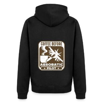 Aerobatic Pilot Coffee Glider Pilot Coffee Lover - Unisex Premium Bio Zip Hoodie - Schwarz - Hinten - Nico (187cm)