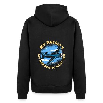 Aerobatic Pilot My Passion My Aerobatic Maneuvers - Unisex Premium Organic Zip Hoodie - black - Back - Nico (187cm)