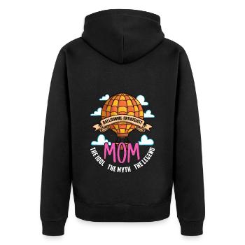 Ballooning Enthusiast Mom The Idol Loves Aeronaut - Unisex Premium Bio Zip Hoodie - Schwarz - Hinten - Nico (187cm)