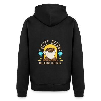 Ballooning Enthusiast Coffee Aviation Coffee Lover - Unisex Premium Organic Zip Hoodie - black - Back - Nico (187cm)