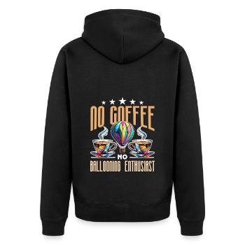 Ballooning Enthusiast No Coffee No Balloon Pilot - Unisex Premium Organic Zip Hoodie - black - Back - Nico (187cm)