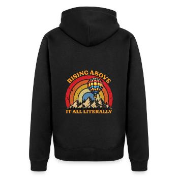 Hot Air Ballooning Rising Above It All Balloonist - Unisex Premium Organic Zip Hoodie - black - Back - Nico (187cm)