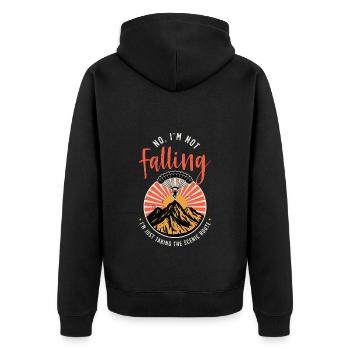 Paragliding No I'm Not Falling I'm Just Skydiving - Unisex Premium Organic Zip Hoodie - black - Back - Nico (187cm)
