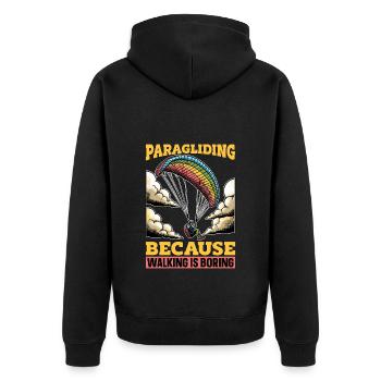 Parapente parce que marcher c’est ennuyer Parachutisme - Veste à capuche bio Premium Unisexe - noir - Dos - Nico (187cm)
