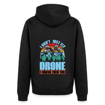 Drone Enthusiast I Don't Just Fly Drone Quadcopter - Unisex Premium Organic Zip Hoodie - black - Back - Nico (187cm)
