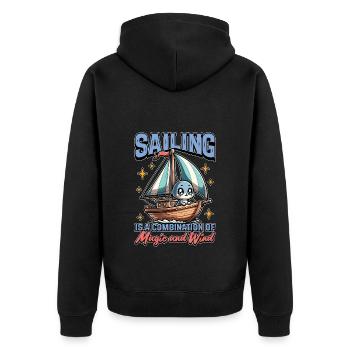 La voile est une combinaison de magie et de navigation - Veste à capuche bio Premium Unisexe - noir - Dos - Nico (187cm)