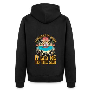 Sailing I Followed My Heart It Led Me To Boating - Unisex Premium Organic Zip Hoodie - black - Back - Nico (187cm)