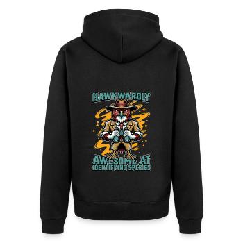 Ornithology Hawkwardly Awesome At Birdwatching - Unisex Premium Organic Zip Hoodie - black - Back - Nico (187cm)