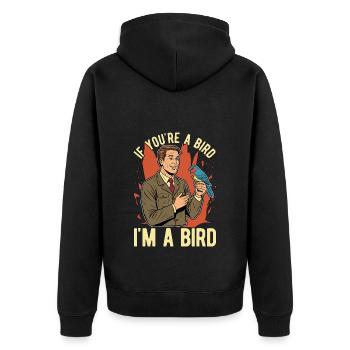 Ornithologie Si vous êtes un oiseau Je suis un oiseau zoologiste - Veste à capuche bio Premium Unisexe - noir - Dos - Nico (187cm)