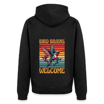Ornithologie Cerveau d’oiseau Bienvenue Amateur d’observation des oiseaux - Veste à capuche bio Premium Unisexe - noir - Dos - Nico (187cm)