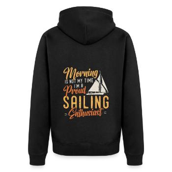 Le matin de navigation n’est pas mon heure Je suis propriétaire d’un bateau - Veste à capuche bio Premium Unisexe - noir - Dos - Nico (187cm)