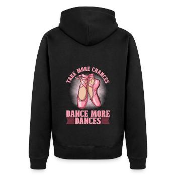 Ballet Take More Chances Dance Classical Music - Unisex Premium Bio Zip Hoodie - Schwarz - Hinten - Nico (187cm)