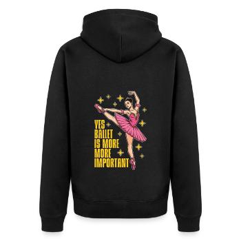 Yes Ballet Is More Classical Music Ballet Dancer - Unisex Premium Bio Zip Hoodie - Schwarz - Hinten - Nico (187cm)