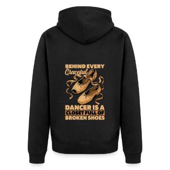 Ballet Behind Every Graceful Dancer Ballet Teacher - Unisex Premium Organic Zip Hoodie - black - Back - Nico (187cm)
