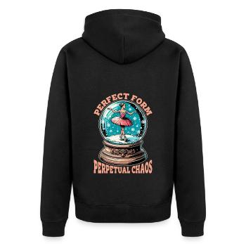 Ballet Perfect Form Perpetual Chaos Ballet Dance - Unisex Premium Organic Zip Hoodie - black - Back - Nico (187cm)