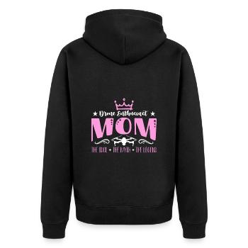 Maman passionnée de drones L’idole adore les courses de drones - Veste à capuche bio Premium Unisexe - noir - Dos - Nico (187cm)
