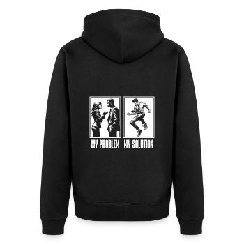 Prof de danse Mon problème Mon pictogramme Papa Maman - Veste à capuche bio Premium Unisexe - noir - Dos - Nico (187cm)