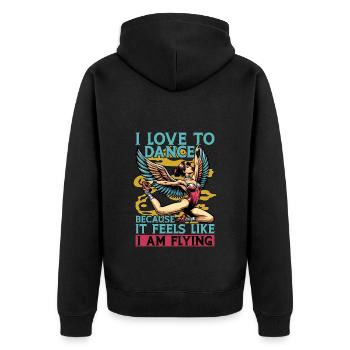 Acro Dance I Love To Dance Because Dancing Lover - Unisex Premium Bio Zip Hoodie - Schwarz - Hinten - Nico (187cm)